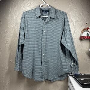 Ralph Lauren Blake Mens Shirt Long Sleeve Button-Down Blue Check size XL